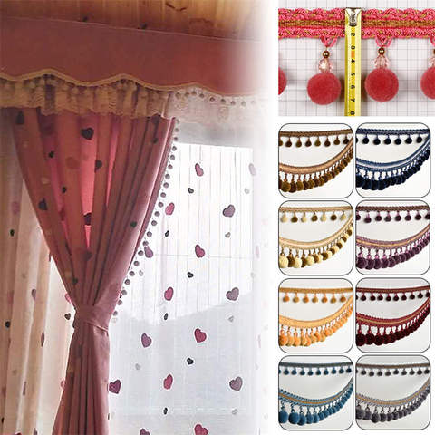 1M Pom Pom Bobble Trim Fringe Curtain Sewing Sofa Tassel Balls Edging Ribbon ► Photo 1/6