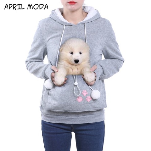 Plus Size S-4XL 2022 High Quality Cat Lovers Hoodies Ears Cuddle Pouch Dog Pet Hoodies For Casual Kangaroo Pullovers Sweatshirt ► Photo 1/1