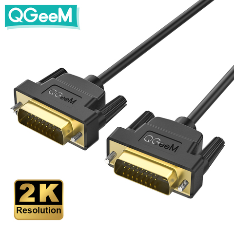 QGeeM DVI to DVI Cable 2K DVI DVI Adapter for Xiaomi TV Box Dual Link Male to Male Digital Video Cables DVI Splitter DVI-D 24+1 ► Photo 1/6