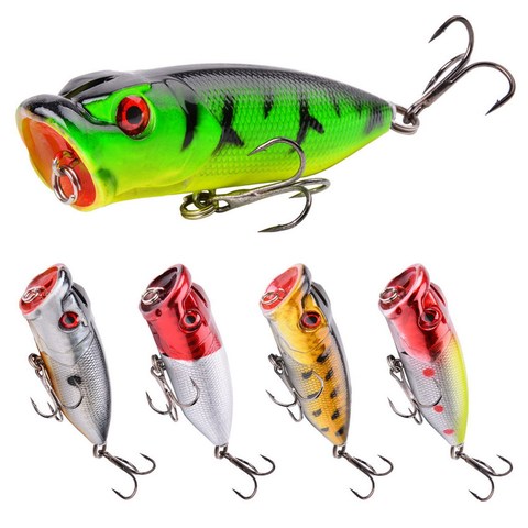 5pcs/lot Topwater Fishing Lures 7.2cm/12g Popper Bait 5 Color Hard Bait Artificial Wobblers Plastic Fishing Tackle Goods ► Photo 1/6