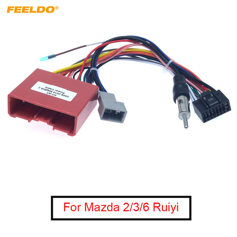 FEELDO 1PC Car Navi Radio 16PIN Adaptor Power Cable For Mazda 2/3/6 Ruiyi Audio Stereo 16Pin Wiring Harness #CT4239 ► Photo 1/6