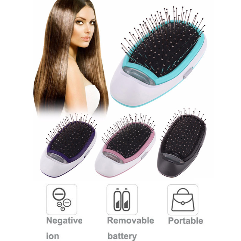 Portable Electric Ionic Hairbrush Mini Negative Ionic Combs Detangler Brushes  Hair Styling Anti-static Anti-frizz Hair Brushes - Price history & Review |  AliExpress Seller - YIBER DROPSHIP Store 