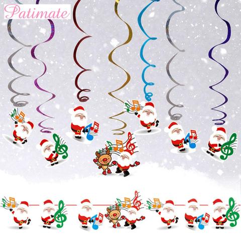 PATIMATE Christmas Spiral  Hanging Christmas Decoration For Home Santa Claus Elk Pendant Christmas Ornaments 2022 Navidad Decor ► Photo 1/6