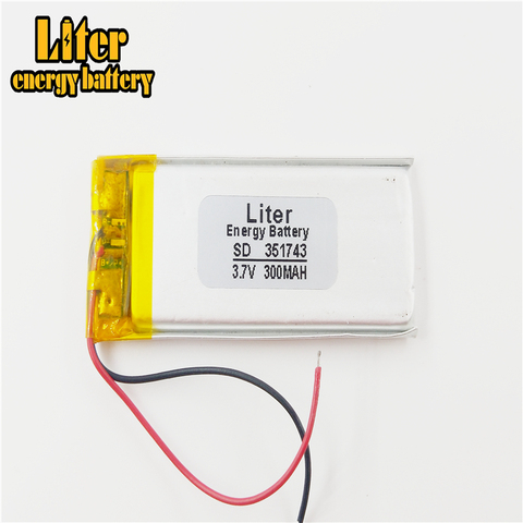 3.7V lithium polymer battery 351743 300MAH point reading pen recorder small toys wireless headphones ► Photo 1/4