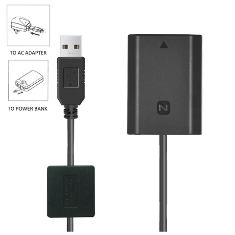 NP-FZ100 Dummy Battery DC Power AC Adapter for Sony A6600 A7M3 A7M3K A7RM3 A7RM4 A9 A9M2 A7M3 Camera ► Photo 1/6