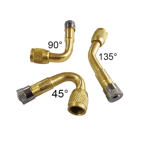 1 Pcs 45/90/135 Degree Angle Brass Air Tyre Valve Stem with Extension Adapter for Car Truck Motorcycle Cycling Accessories ► Photo 1/6