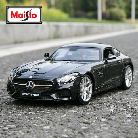 Maisto 1:18 Mercedes-Benz SLS AMG black car alloy car model simulation car decoration collection gift toy Die casting model ► Photo 1/6