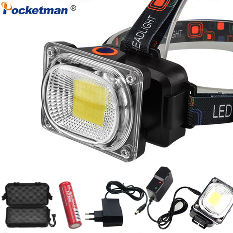 Super Powerful COB LED Headlamp DC Rechargeable Headlight Waterproof Head Lamp Powerful Head Light Head Torch Use 18650 Battery ► Photo 1/6