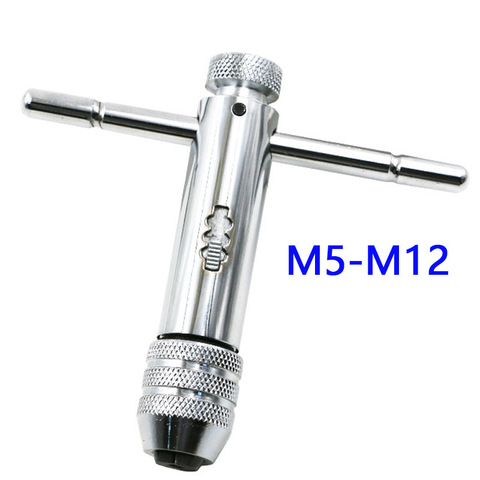 T-Handle Ratchet Tap Wrench Adjustable Tap Wrench with M5-M12 Machine Screw Thread Metric Plug Tap Machinist Tool for Tap Reamer ► Photo 1/5