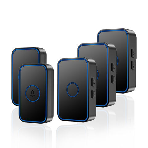 Intelligent Wireless Doorbell Waterproof 60 Chimes 5 Volume US EU UK Plug Home Cordless Door Ring Bell 1 2 Button 1 2 3 Receiver ► Photo 1/6