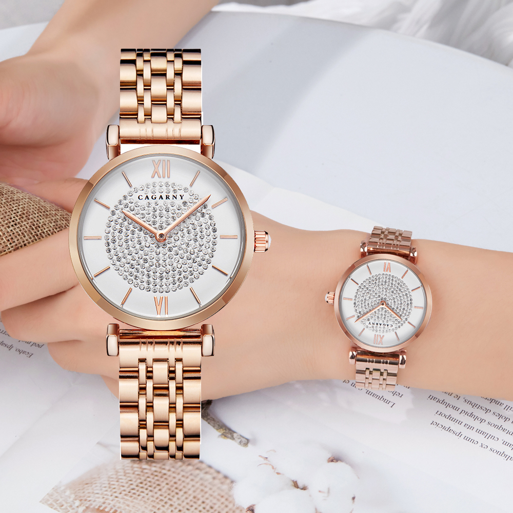 Dropship Luxury Women Plated Rose Gold Watch Fashion Ladies Quartz Diamond  Wristwatch Elegant Female Bracelet Watches 2pcs Set to Sell Online at a  Lower Price