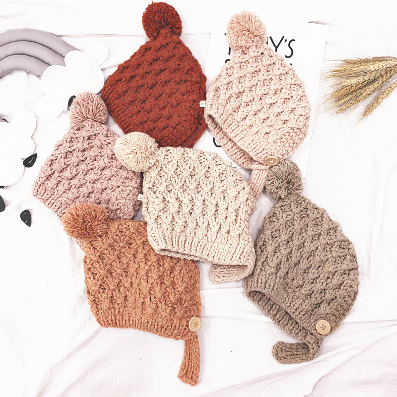 Price history & Review on New Children Wool Hat Small Ball Kids Knitted Caps 5 Color Girl Winter Accessories Hook Flower Babies Warm All Match Cap | AliExpress Seller - easierbaby01