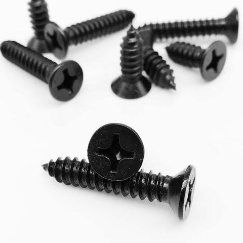 5/50pcs M4.2 M4.8 M5.5 M6.3 Mini Small Black 304 Stainless Steel Cross Phillips Flat Countersunk Head Self Tapping Wood Screw ► Photo 1/6