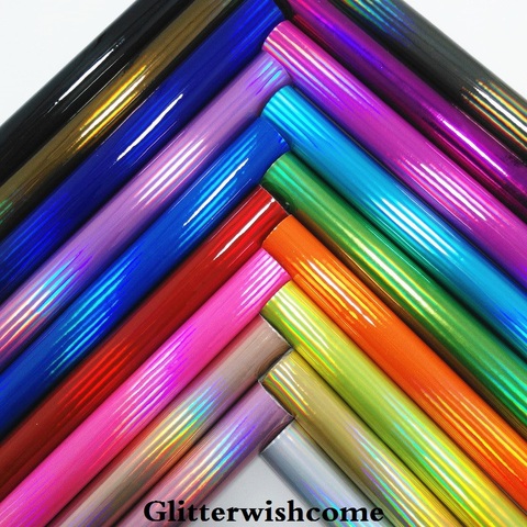 Glitterwishcome 21X29CM A4 Size Vinyl For Bows Cuero Sintetico Smooth Iridescent Leather Fabirc  Vinyl for Bows, GM017A ► Photo 1/6