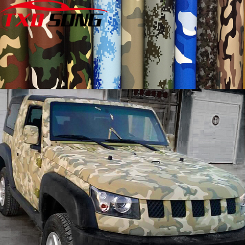 10/20/30/40/50/60x152cm Digital Woodland Green Camo Camouflage Desert Vinyl Film Sticker DIY Motorcycle Automobiles Car Styling ► Photo 1/6