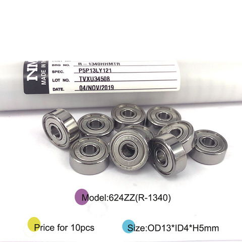 High Quality NMB Ball screw Pulley Bearing 624 ID4*OD13*W5mm for Pulley WEDM Machine ► Photo 1/6