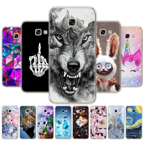 Cases For Samsung Galaxy A3 A5 A7 2017 back Case soft tpu Cover A720 Phone cover FOR Samsung A7 A5 A3 2017 protective coque dog ► Photo 1/6