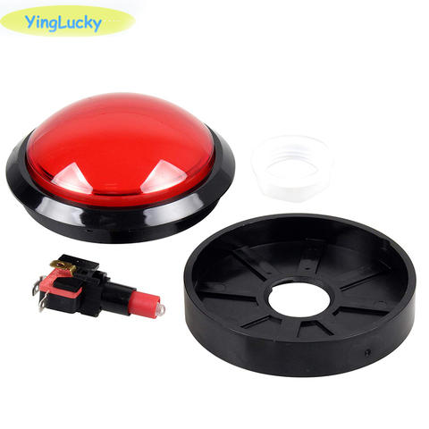 1pcs Big Dome Pushbutton 100mm Illuminated Arcade Push Buttons Led 12v Power Button Switch Push Button with Microswitch ► Photo 1/6