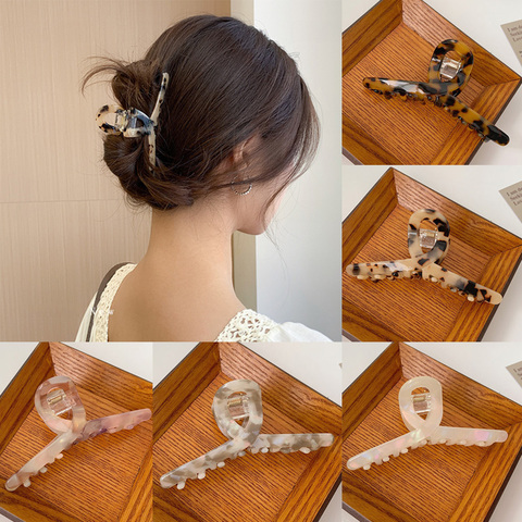 Ruoshui Woman Acetate Leopard Hair Claws Ladies Hairpins Hairpins Hairgrip Headwear Hair Accessories Barrettes Ladies Hair Clips ► Photo 1/6