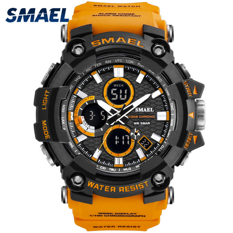 Sport Watch Dual Time Men Watches 50m WaterproofMale Clock  Military Watches for Men 1802D Shock Resisitant Sport Watches Gifts ► Photo 1/6