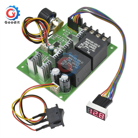 DC10-55V PWM DC Motor Speed Controller Digital Display 0~100% Adjustable Drive Module Input MAX 60A 12V 24V 36V 48V Speed Motor ► Photo 1/6