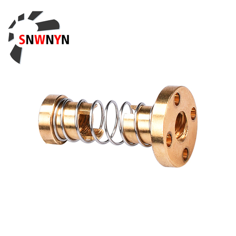 T8 Anti Backlash Nut Spring Loaded Elimination Gap Nut For 8mm Acme Threaded Rod Lead Screws DIY Brass Nut CNC 3D Printer Parts ► Photo 1/6