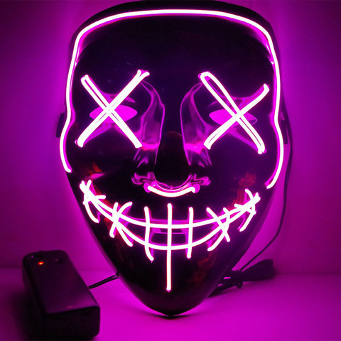 1PCS Neon Mask leds Light Up The Purge Election Year Great be hilarious Masks Festival Cosplay Costume Supplies Glow In The Dark ► Photo 1/6