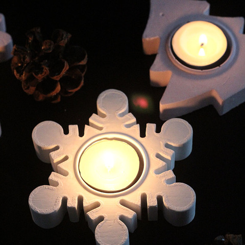 Candlestick Silicone Mold DIY Snowflake Shape Ashtray Candle Holder Mould Christmas Home Decoration Tool ► Photo 1/6