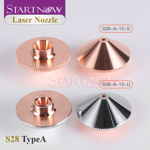 Startnow S28-A Fiber Laser Cutting Nozzle For Precitec 28mm Laser Head Single Layer Double Caliber 0.8 1.0 1.5 CNC HANS WSX OEM ► Photo 1/6
