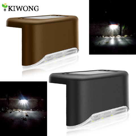 Outdoor Solar Lights Lighting for Deck Post Fence Steps or Dock Bright White LED Waterproof Wireless Solar Lamp Black and Brown ► Photo 1/6