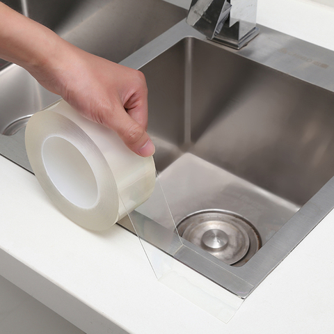 Kitchen Sink Waterproof Mildew Strong Self-adhesive Transparent Tape Tape Bathroom Gap Strip Self-adhesive Pool Water Seal ► Photo 1/6