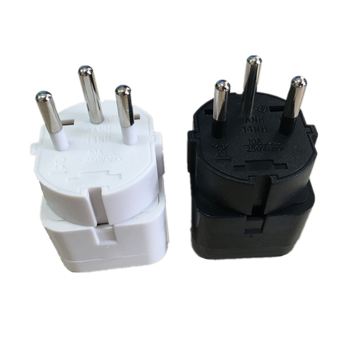 Universal Black Copper 10A 250V EU US UK AU japan swiss germany france to Israel Egypt Pakistan adapter plug Type H ► Photo 1/6
