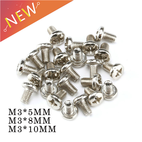 100PCS Self Tapping Screws M3 Carbon Steel Laptop Computer Philips Cross Round Head Self Tapping Screw Bolts M3*5/8/10MM ► Photo 1/4