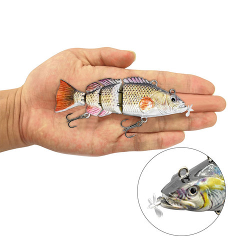 10cm NEW small Robotic Swimming Lures Fishing Auto Electric Lure Bait Wobblers For Swimbait USB Rechargeable Flashing LED light ► Photo 1/6