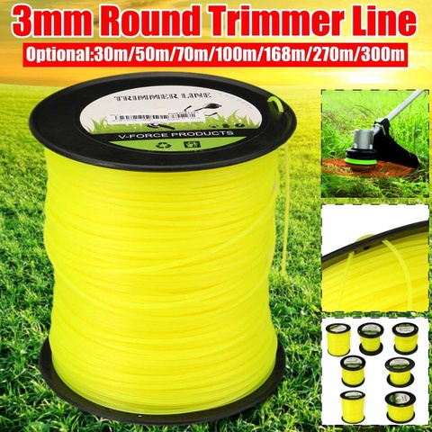 3mm x 30m/100m/168m/270m/300m Nylon Trimmer Rope Fine Quality Brush Cutter Head Strimmer Line Mowing Wire Lawn Mower Accessories ► Photo 1/6
