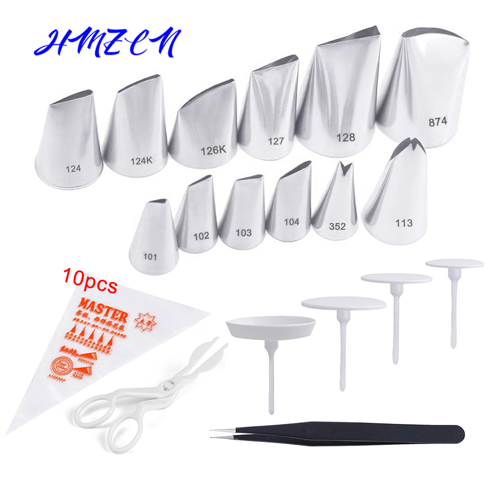 28Pcs/Set Silicone Pastry Bag Tips Kitchen DIY Icing Piping Cream Reusable Pastry Bags +12 Rose Nozzle Set Cake Decorating Tools ► Photo 1/6