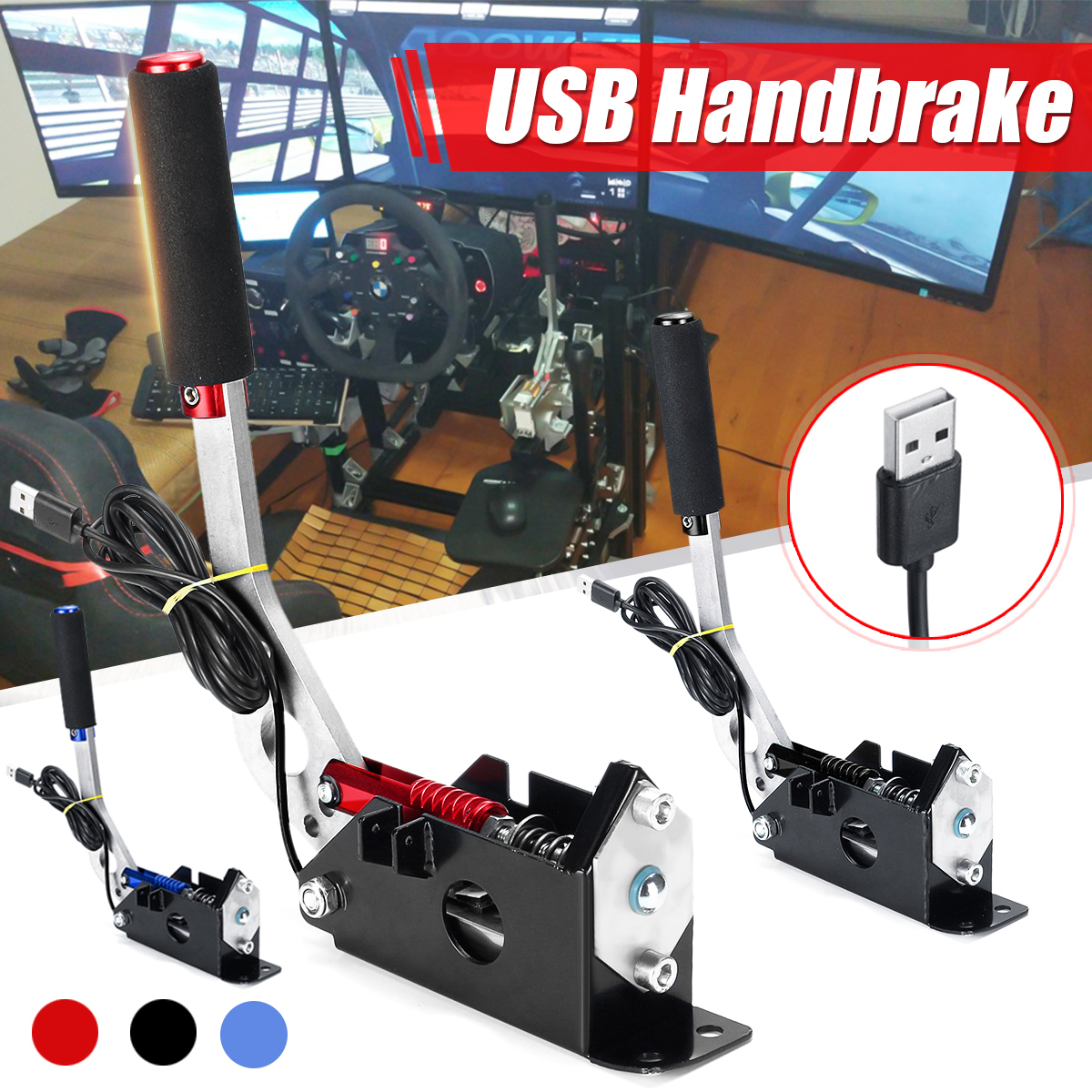 USB Handbrake Clamp PC Windows for Sim Game for Logitech G25 G27 G29 T500 T300 FANATECOSW for LFS DIRT RALLY history & Review AliExpress Seller - Hcalory Official