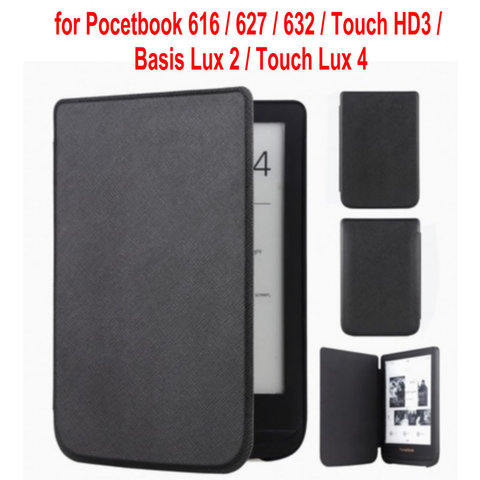 case cover for Pocketbook 616/627/632 Ultra Slim magnetic Smart PU cover for PocketBook Touch Lux 4/Basic Lux 2/Touch HD 3 case ► Photo 1/3