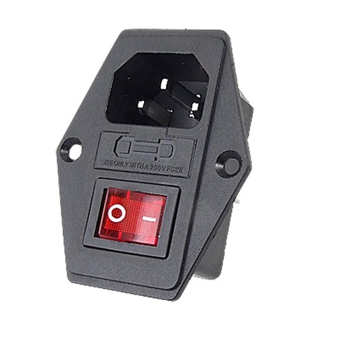 NEW 10A 250V Inlet Module Plug Fuse Switch Male Power Socket 3 Pin IEC320 C14 ► Photo 1/6
