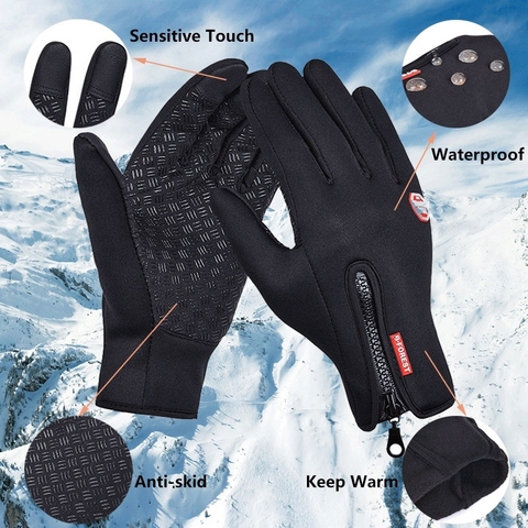 Motocross Gloves for Winter Moto Gloves Touch Screen Windproof Outdoor Sport Gloves Warm Mittens Women Man Anti-slip Waterproof ► Photo 1/6
