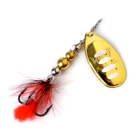 FTK Metal Fishing Lure Spinner Bait 12g 18g Wobblers Spoon Lures Pike Bass Carp Hard Bait With Feather Treble Hooks 8 colors ► Photo 1/6