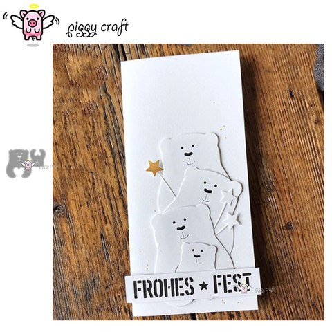 Piggy Craft metal cutting dies cut die mold Bear card holder banner Scrapbook paper craft knife mould blade punch stencils dies ► Photo 1/6