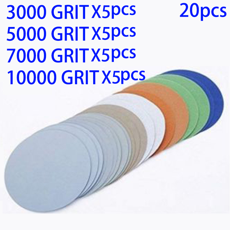 50/20pcs Sandpapers Hook And Loop 3 Inch 3000 5000 7000 10000Grit Sand Paper Sanding Discs For Dry Wet Grinding Abrasive Tools ► Photo 1/5