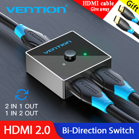 Vention HDMI Switch Bi-Direction 2.0 HDMI Splitter 1x2/2x1 Adapter 2 in 1 out Converter for PS4 Pro/4/3 TV Box HDMI 4K Switcher ► Photo 1/6