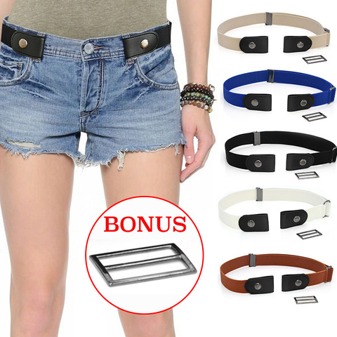 Buckle Stretch Elastic Waist Belt  Stretch Pants Elastic Waist - Women  Buckle-free - Aliexpress