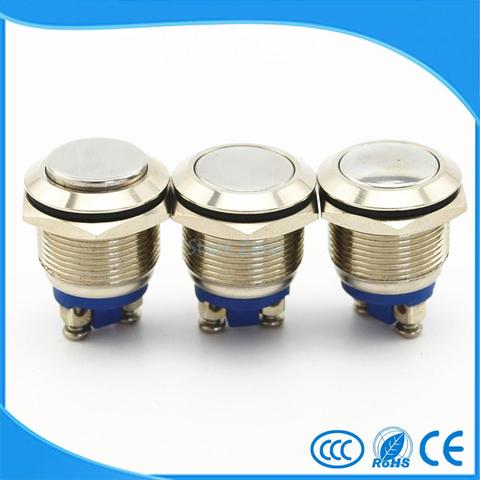 19mm Stainless Steel Waterproof IP67 anti Vandal Momentary Push Button Doorbell switch Screw Terminar ► Photo 1/6