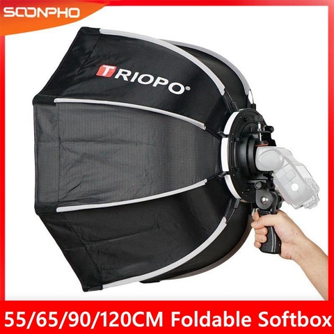TRIOPO 120cm Foldable Softbox Octagon Soft box w/Handle for Godox Yongnuo Speedlite Flash Light photography studio accessories ► Photo 1/6