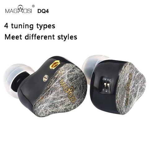 MAGAOSI DQ4 2BA + 2DD Hybrid Earphone In Ear Hifi Monitor DJ Studio Noise Cancelling Music Earbuds MMCX Audiophile Earphones ► Photo 1/6