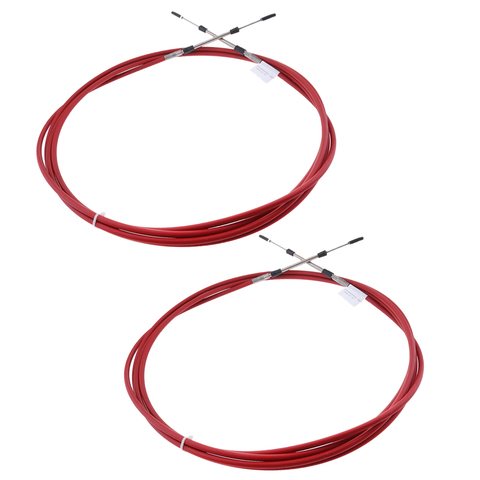 2pcs Red 080 Series Type Boat Marine Throttle & Shift Control Cable  13 FT ► Photo 1/6