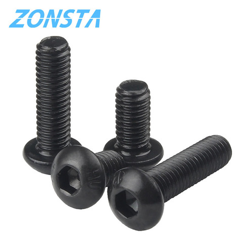 ISO7380 M2 M2.5 M3 M4 M5 M6 Round Black 10.9 Grade Hex Screws Hexagon Screw Cap Socket Button Head  Allen Furniture Bolt ► Photo 1/6